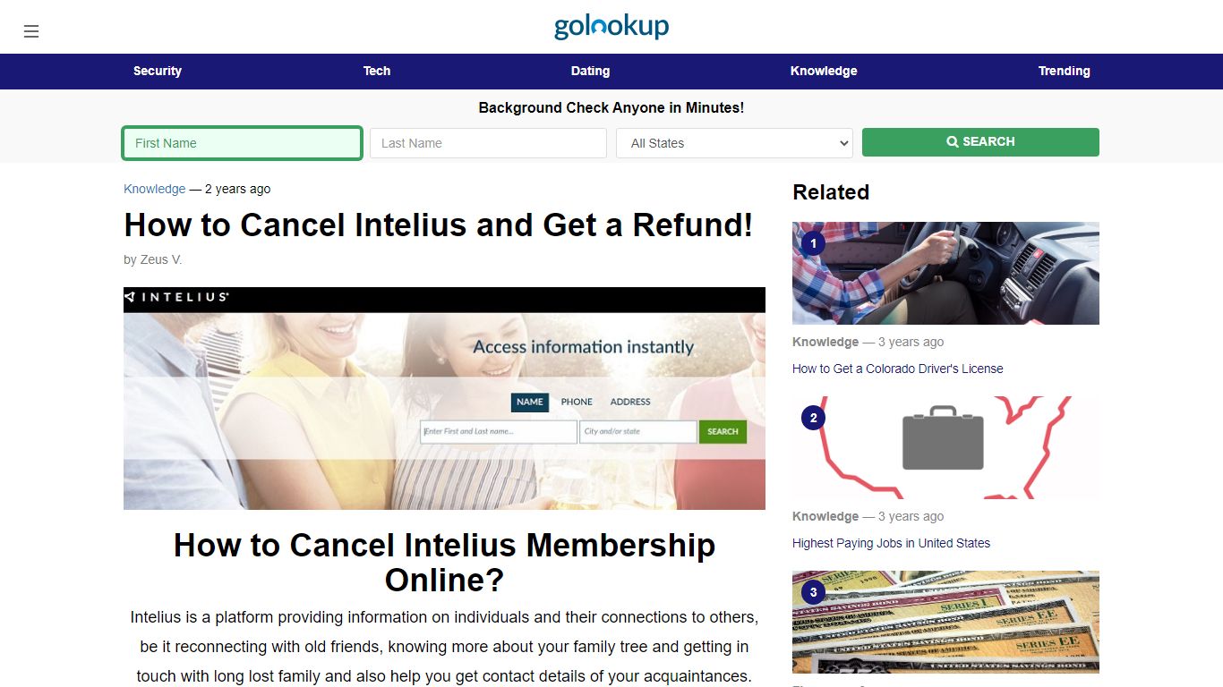 How to Cancel Intelius.com, How to Cancel Intelius Account - GoLookUp